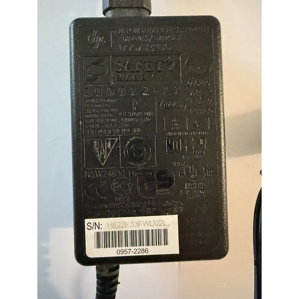 HP 0957-2286 DeskJet 1000 Printer AC Adapter Power Cord - Purple Tip